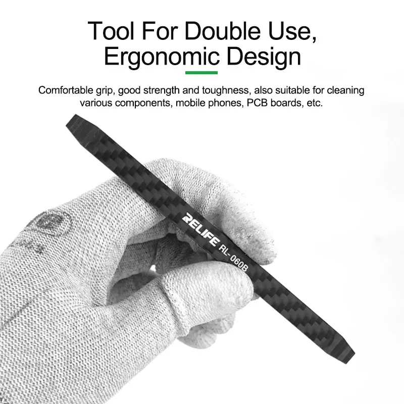 RELIFE RL-060B Phone Repair Tool Anti-static Carbon fiber non-magnetic disassembly crowbar Disassemble Kit Phone Spatula Tool