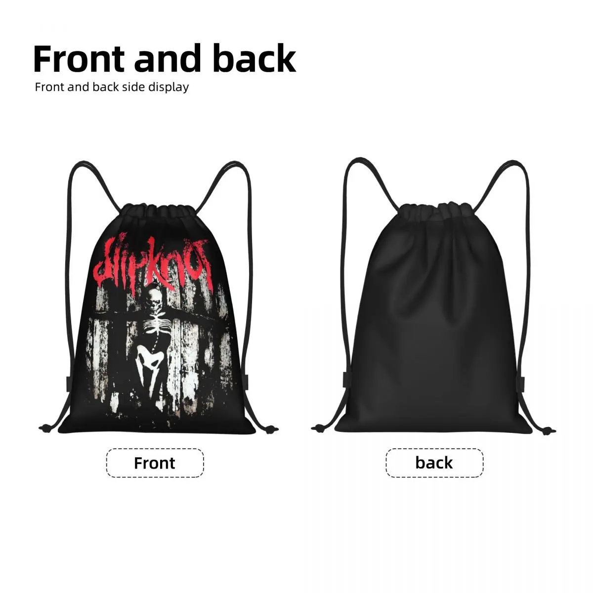 Slipknoted Heavy Mental Music Drawstring Backpack Gym Sports Sackpack String Bags for Working Out