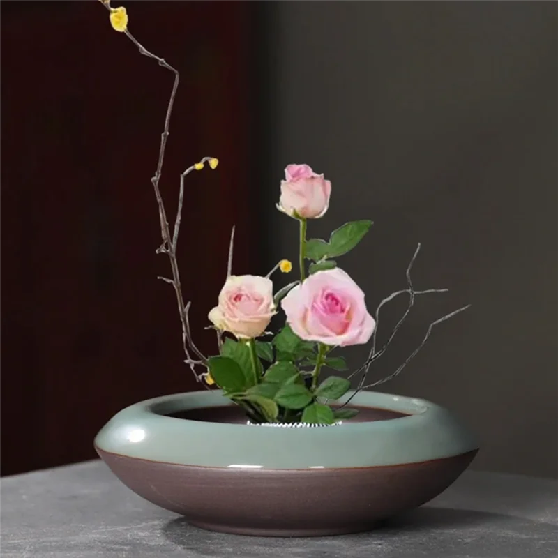 

T98C-Ikebana Ваза Комплект Ваза Цветочная Жаба Ваза Для Дисплей Мох и Гидропонные Растения Декор Подарок C