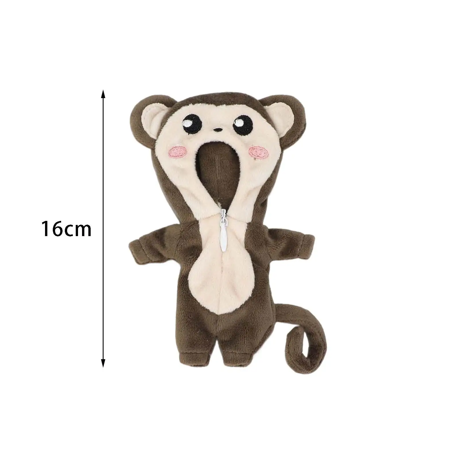 Doll Clothing 1/12 Doll Animal Furnishing Doll with Zipper Clothes Plush Doll Accessories for Gsc House