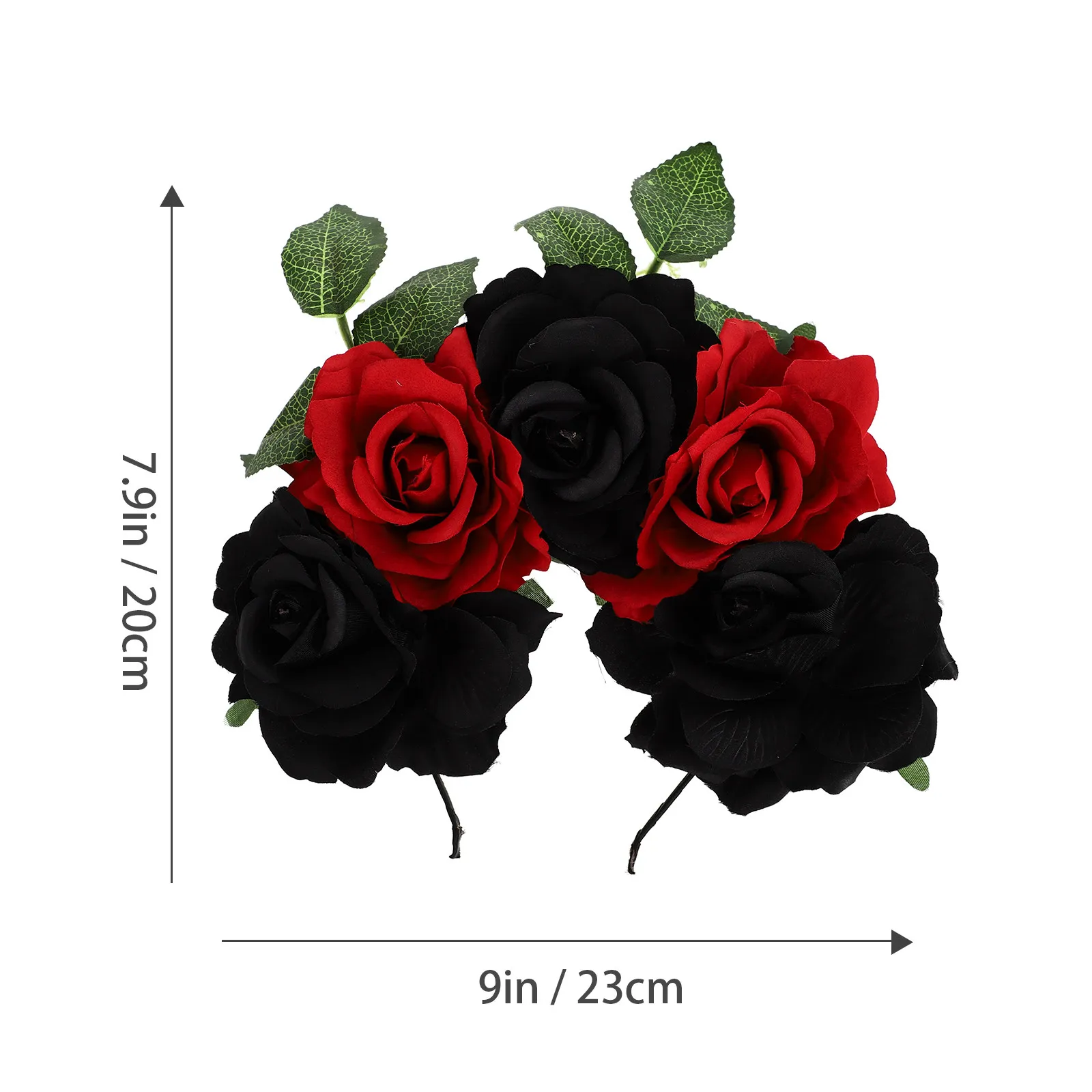 1Pcs Rose Flower Hair Hoop Halloween Party Headband Wreath Accessory for Ladies Festive Simulation Flower Crown Cosplay Decor