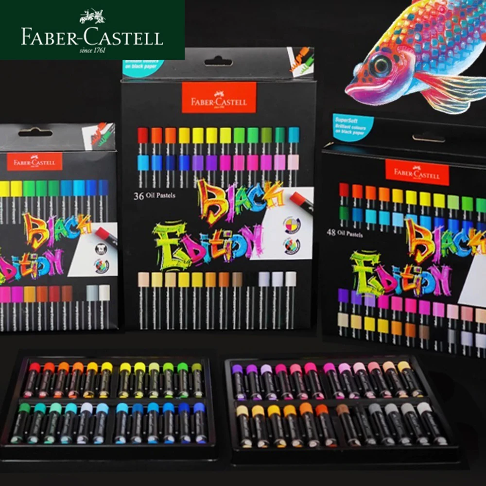 

24/36/48 Colors FABER-CASTELL Oil Crayon Metal Color Coverage Strong Children's Art Drawing Supplies German Stationery