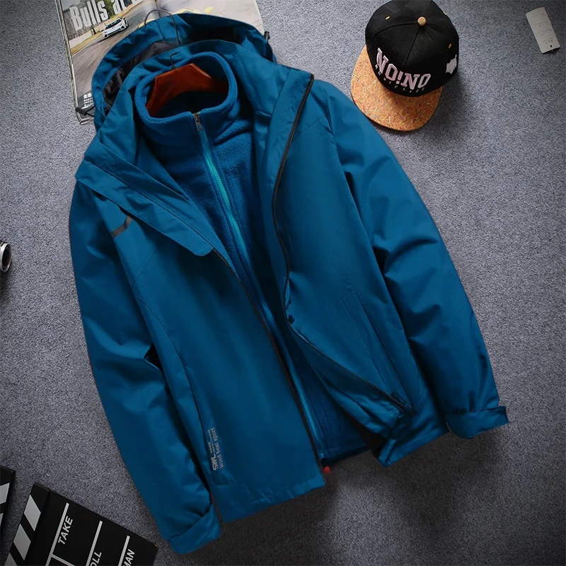 

Комплект для активного отдыха 3-в-1: съемная зимняя верхняя одежда, костюм для альпинизма, весенне-осенняя водонепроницаемая ветрозащитная куртка для молодежи