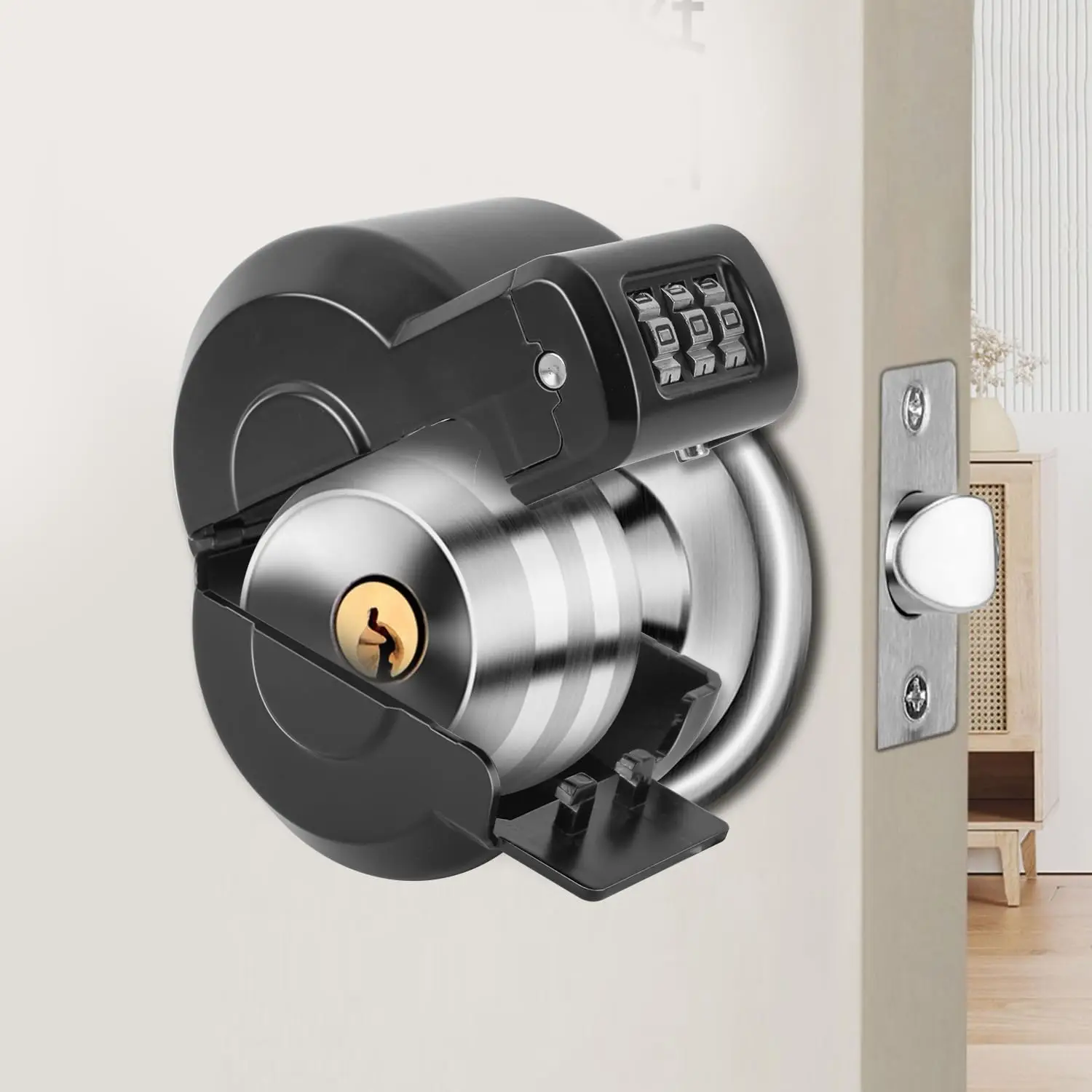 

Combination Door Knob Lock Child Proof Cover for Bedroom Bathroom Faucet Gas Valve Dementia Elderly