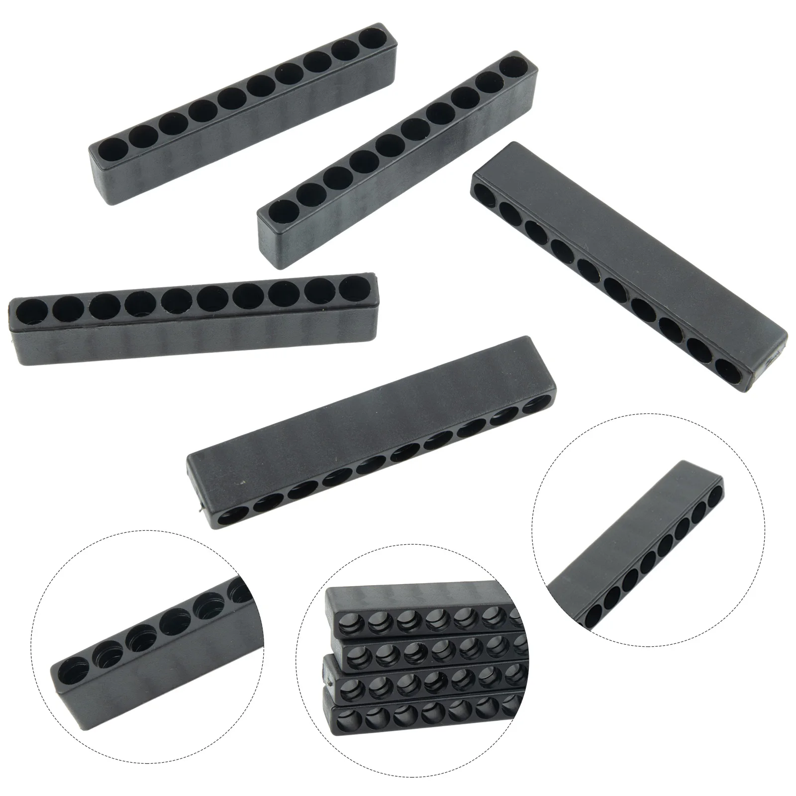 Workshop Equipment Screwdriver Holder 5pcs Black Easy To Organize Plastic Material Applicable To 1 4inch Hex Tool