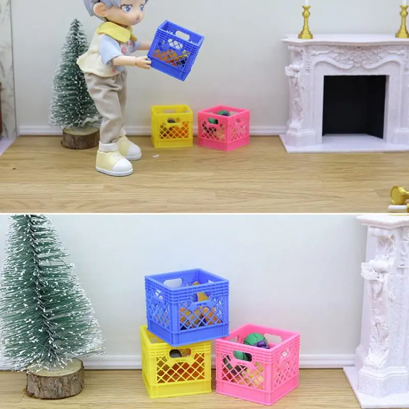 Food Storage Basket Kitchen Decor Toy Doll House Accessories 1 Piece 1:12 Dollhouse Miniature Handheld Beer Frame Model