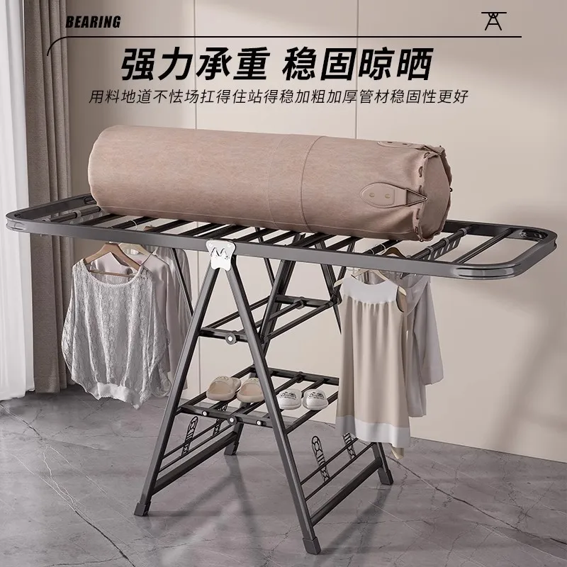 رف تجفيف الملابس القابل للطي للاستخدام الداخلي والخارجي، متعدد الوظائف للاستخدام المنزلي