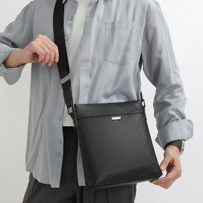 حقيبة كتف عصرية جديدة من جلد البقر للرجال بلون سادة حقيبة كروس 가방 bolsos para hombre sreка sacoche homme #4