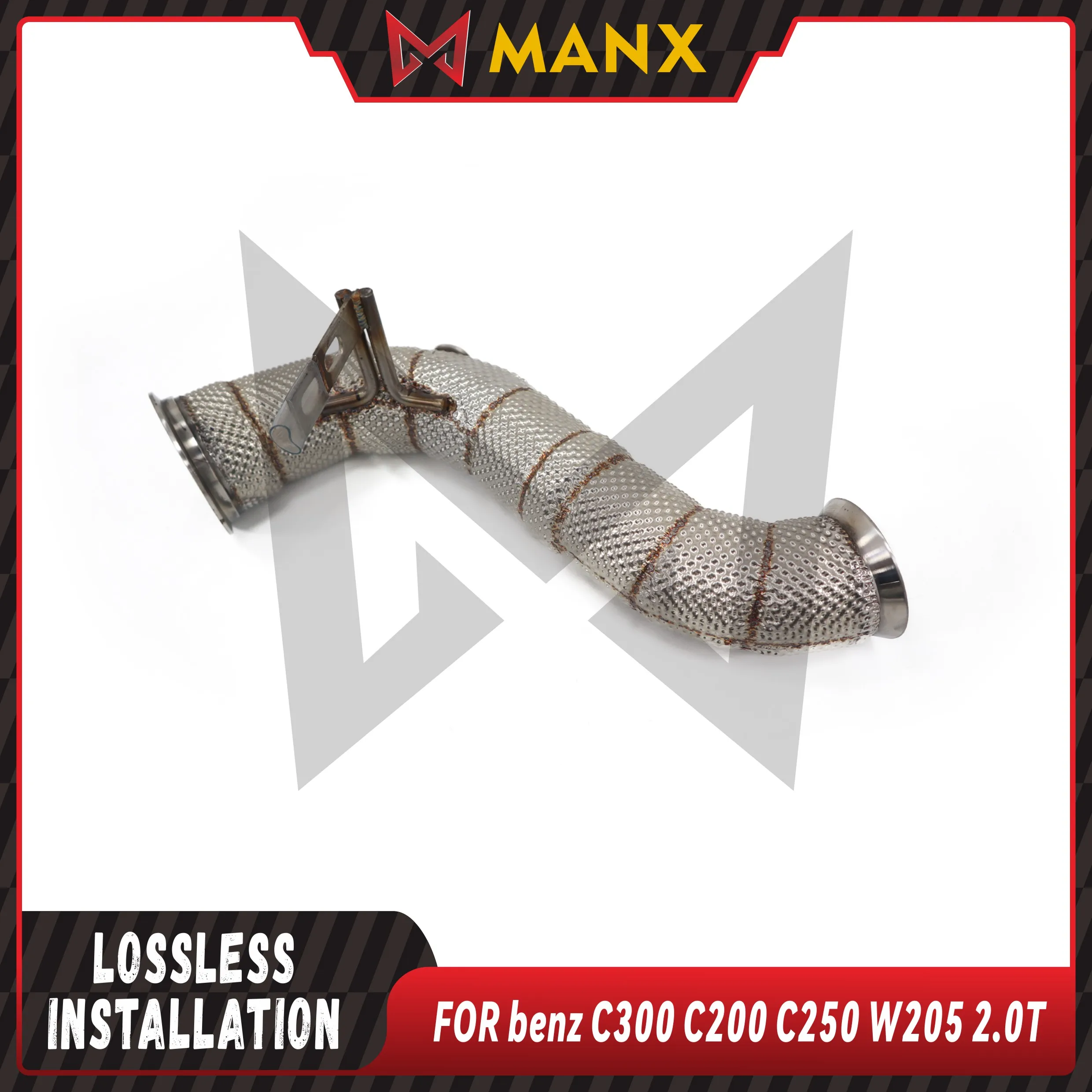 

MANX Stainless Steel Downpipe Suitable for Benz C Series C300 C200 C250 W205 2.0T Performance Exhaust System with Catalytic