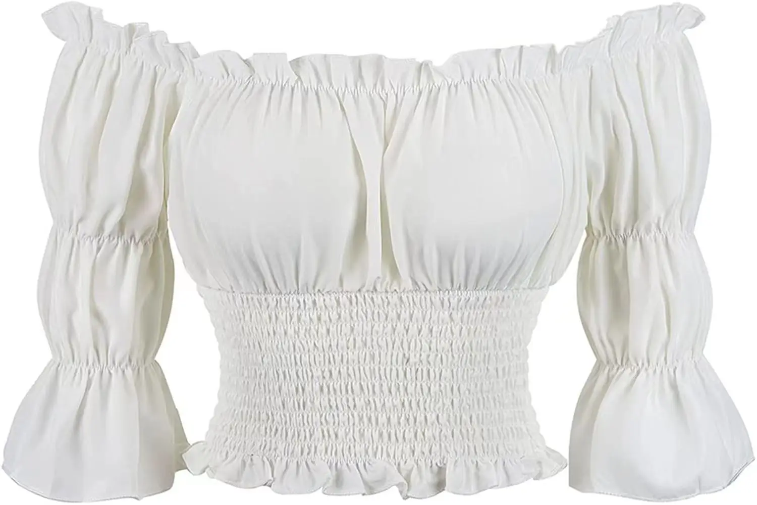 بلوزة عصر النهضة الفلاحين بلوزات غير مغطية للكتف الأكمام قميص بوهو Steampunk القراصنة القرون الوسطى تأثيري حلي مشد علوي خمر