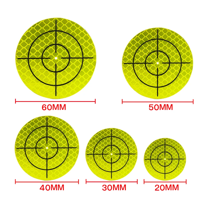 100pcs Fluorescent Green Sheet Reflective Sticker Round Size 60MM 20 30 40 50MM Round Reflector Sheet For Total Station Survey