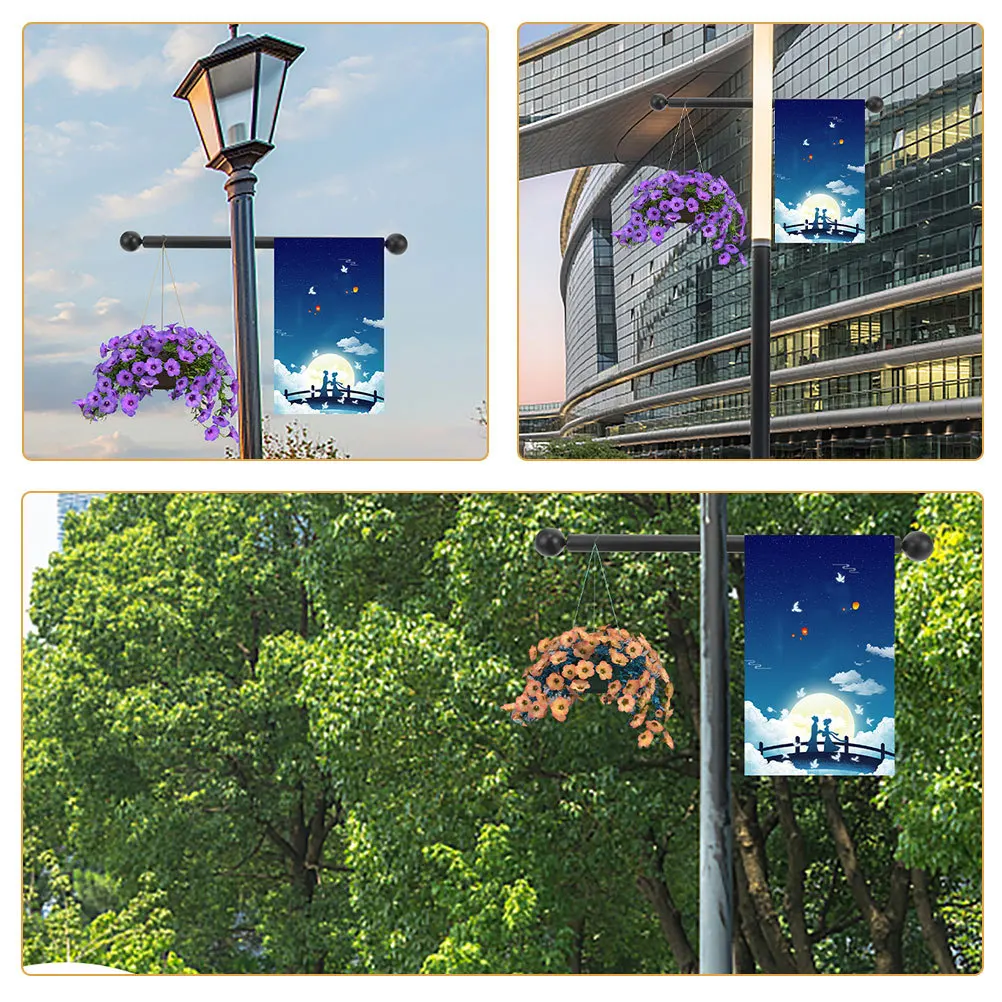 

3pcs Yard Lamp Post Cross Arm Aluminum Alloy Flag Holder For Outdoor Garden Light Rod Replacement Yard Accessory Lighting