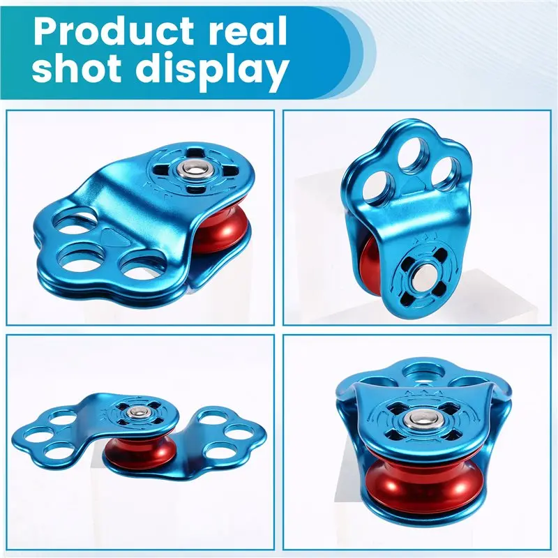 ABYM Climbing Pulley, 30KN Three Holes Ball Bearing Single Pulley, Rock Climbing Pulley For 14Mm Rope Hauling Rock Climbing view 5