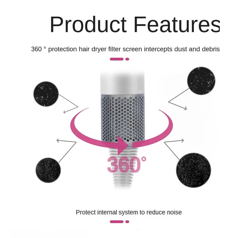 Dla Dyson suszarka do włosów ze specjalnym filtrem HD03/HD01/HD02/04 przewód powietrzny pyłoszczelna szczotka do czyszczenia pokrywa z siatki
