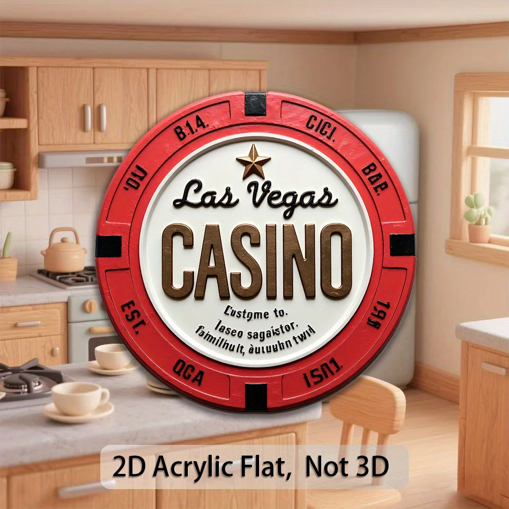 Las Vegas Casino Kühlschrankmagnet, Ungiftiger Acryl-Gummi Poker-Party-Deko für Spieltische, Geburtstagsgeschenk für Fans