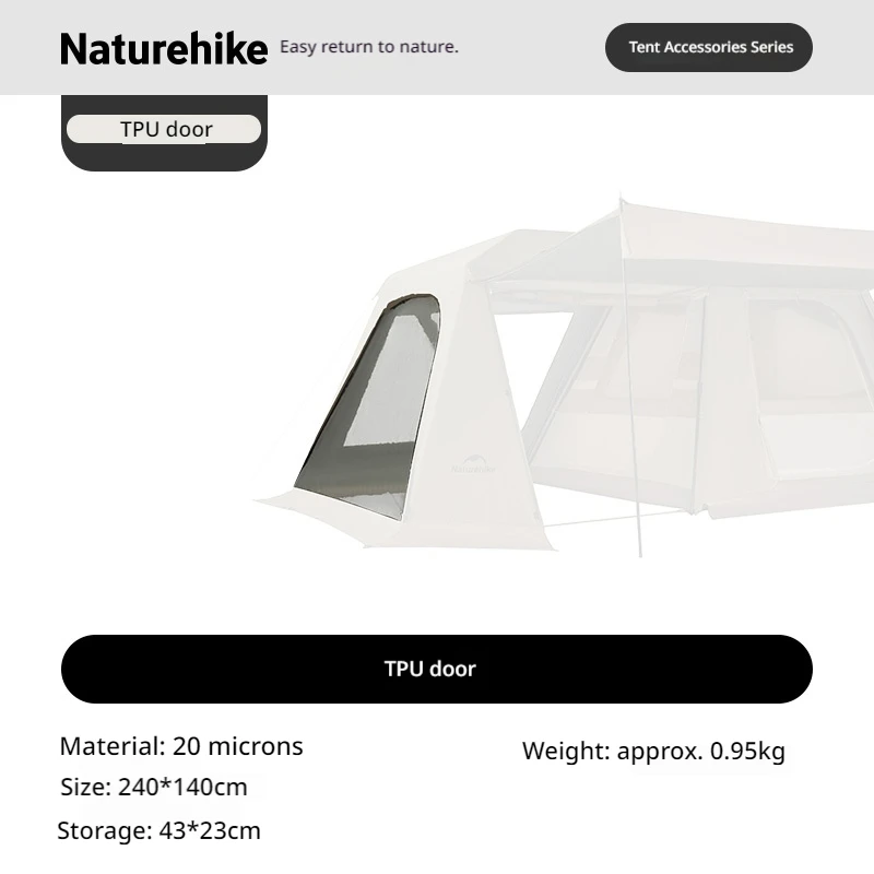 Naturehike Village 13 NEO Camping Tent Accessoires Benodigdheden Achterklepconnector & Tentomranding & TPU-deur & Cloud Realm Tentconnector