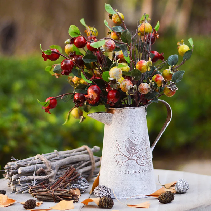

Букет шипов Искусственные ветки фруктов Искусственные цветы Украшение цветов Цветочная композиция в американском стиле Рождество