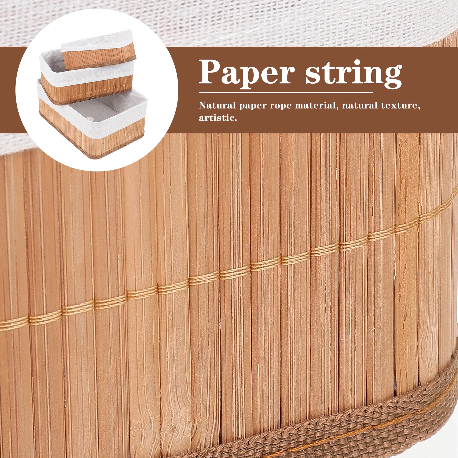 

3pcs Woven Storage Basket Multi-Function Desk Organizer Decorative Table Basket Household Office Accessory Stable Base Bedroom
