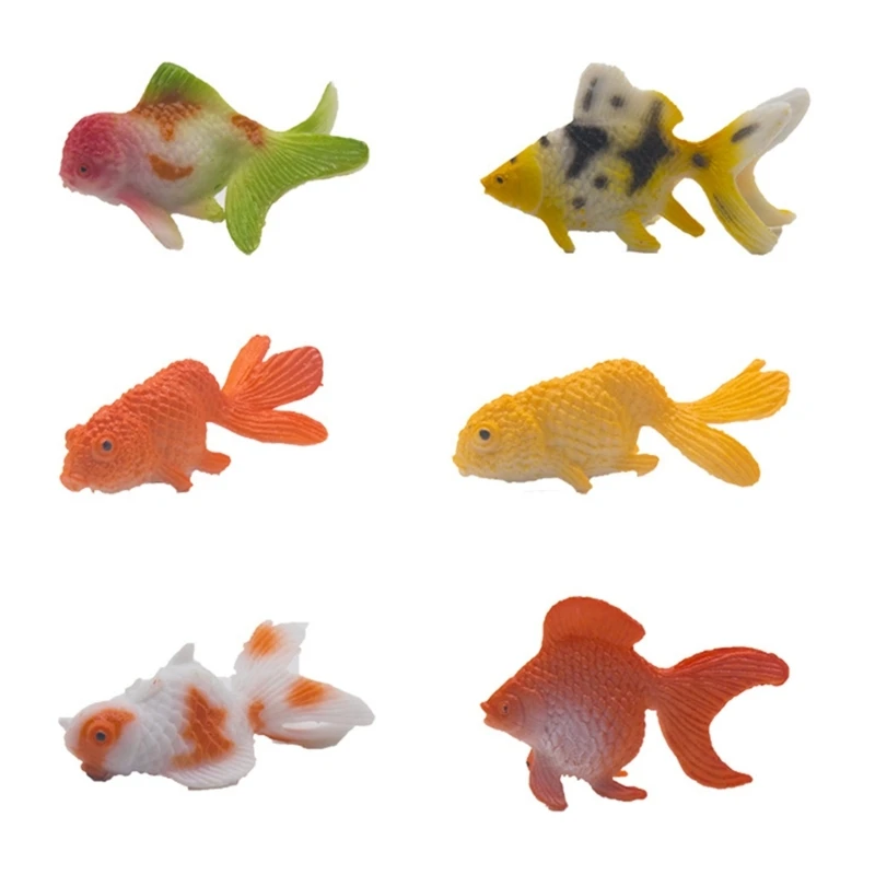 12pcs Plastic Goldfish Ornament Miniatures Figures Ocean Animals Plastic Aquariums Landscape Fish Decorations Dropship