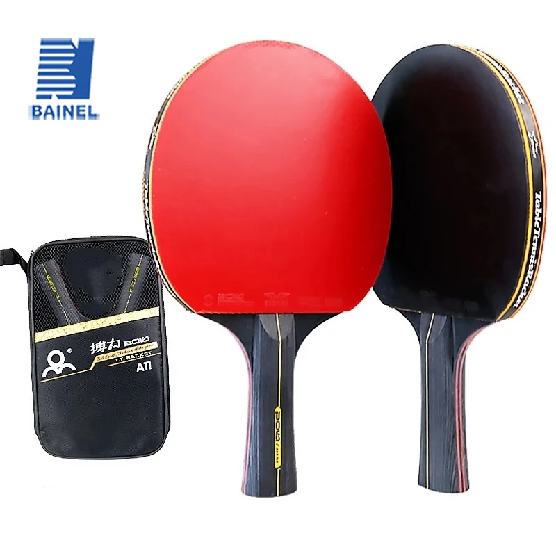 

2PCS Professional 6 Star Table Tennis Racket Ping Pong Racket Set Pimples-in Rubber Hight Quality Blade Bat Paddle with Bag