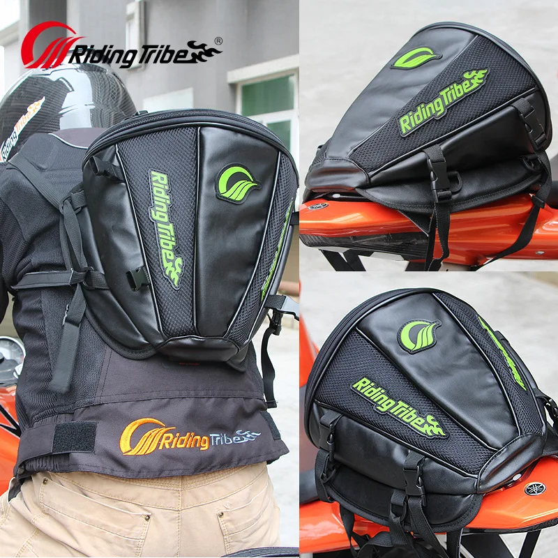 

Riding Tribe Leather saddle motorcycle back seat bag waterproof moto bag motocicleta racing oil back seat Travel