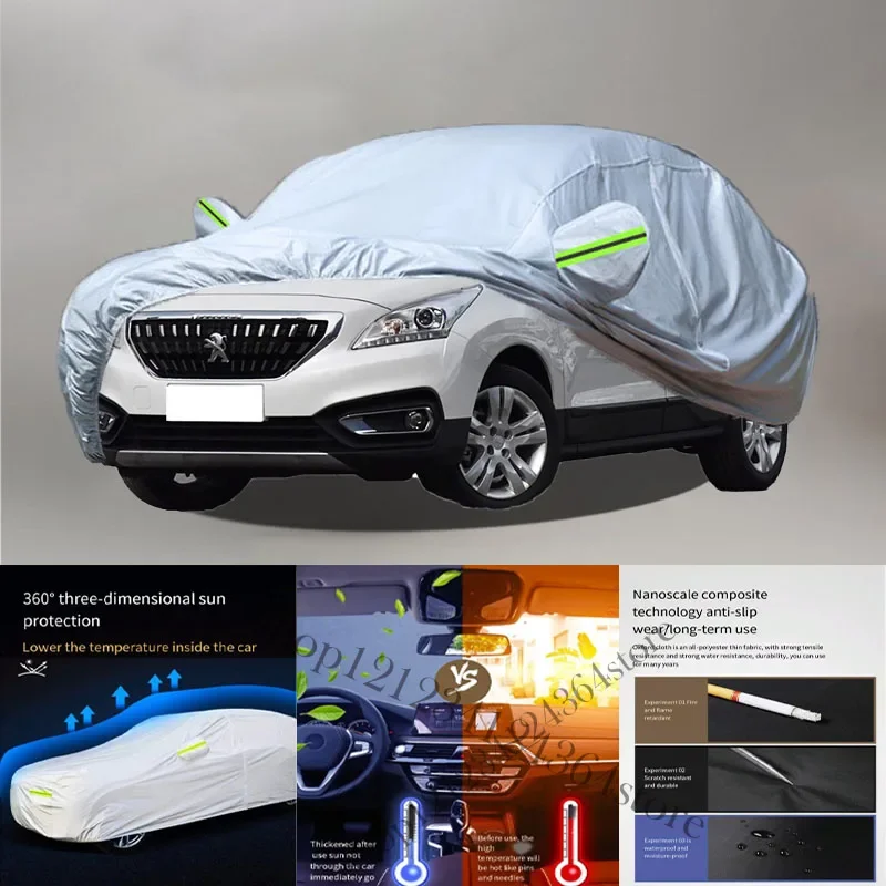 

For Peugeot 3008 Auto Anti snow Anti dust Anti-uv Anti peeling paint And Anti Rainwater 210t car cover Car cover Protection