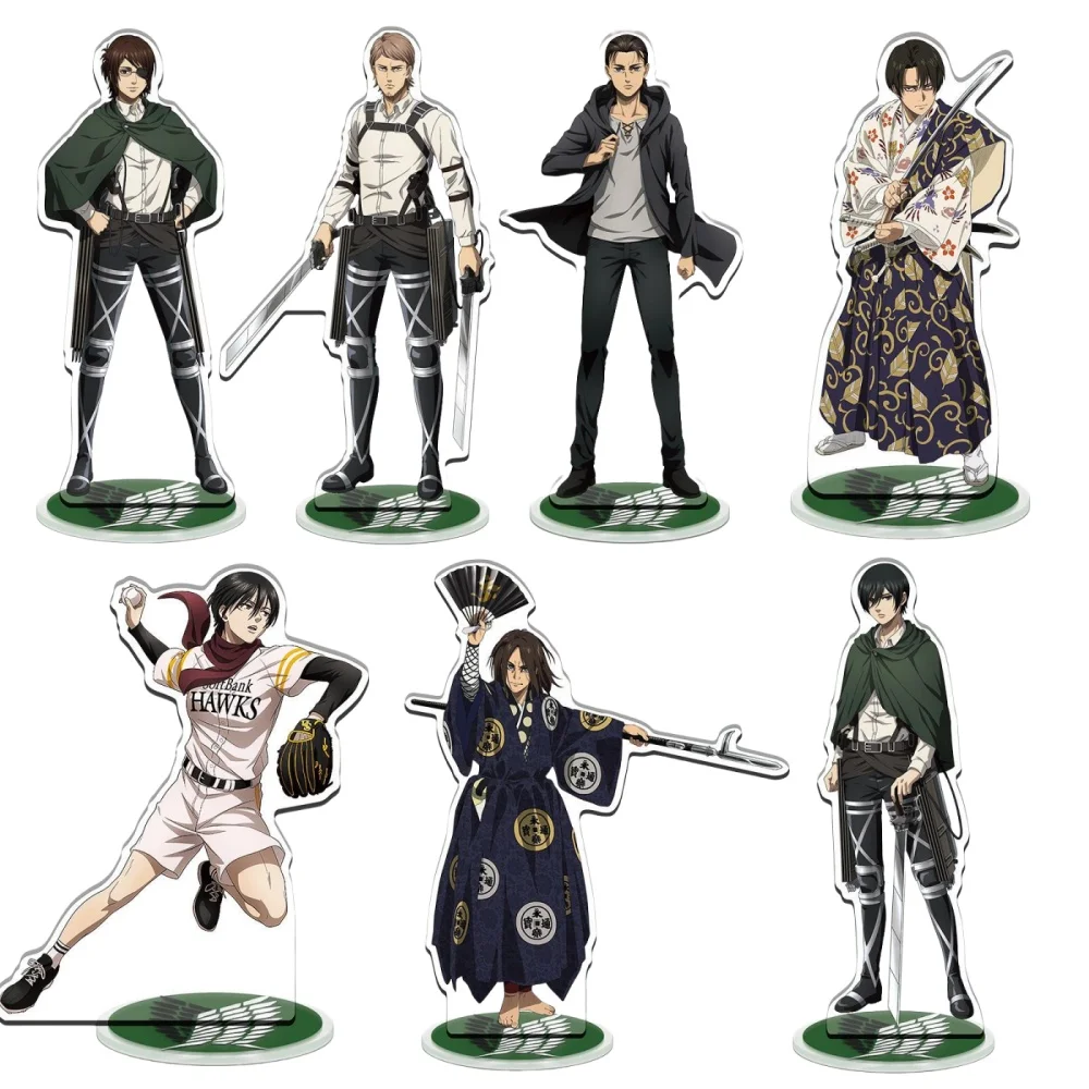 15cm Charm Anime Fans Gifts HD Character Attack on Titan Alan Yeager Hanji Zoe Acrylic Stand Model Desktop Decoration Series