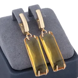 New Trend 2024 Luxury Jewelry Drop Earrings For Women Gold Color Unusual Long Earrings Daily Fashion Jewelry