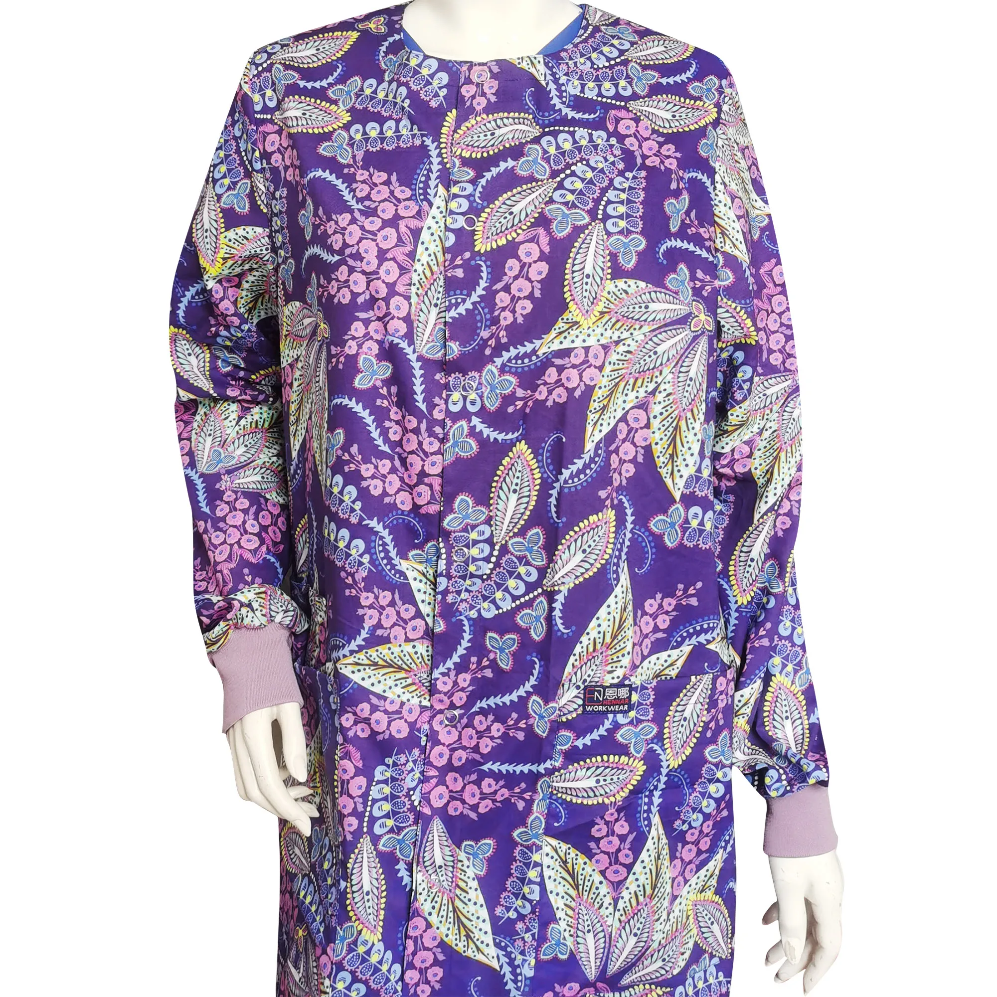 

Hennar Muslim Women longer Medical scrub Jackets uniforms,XXS-4XL, 100% cotton,Women Medical Jackets