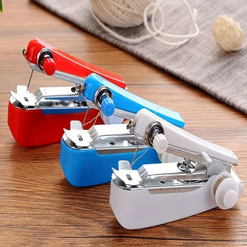 1PC Portable Handheld Sewing Machine Pocket Sewing Tool 4 Colors Available Handy Needlework Embroidery Machine Home Supplies