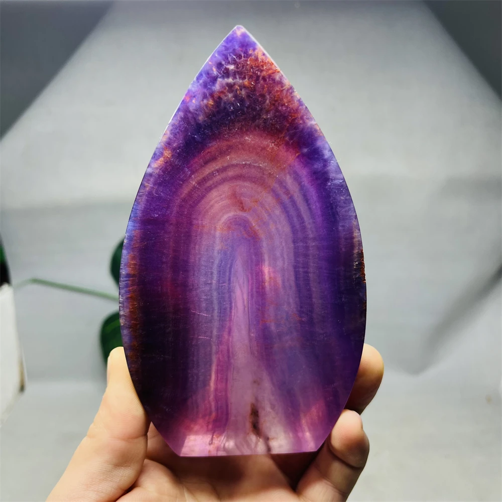 Natural Fluorite Purple Gemstone Tower Clear Crystal Free Form Beautiful Grain Home Room Decoration Stone Healing Spiritual