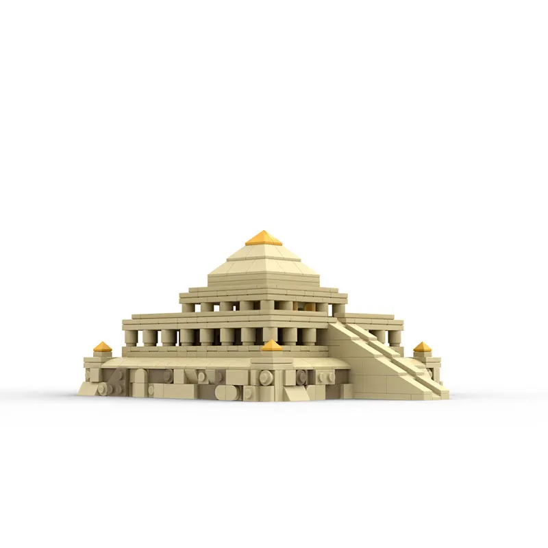 MOC اللبنات عرض الشارع سلسلة القرون الوسطى قلعة الهرم معبد لتقوم بها بنفسك نموذج الطوب لغز اللعب هدايا عيد الميلاد 841 قطعة #3