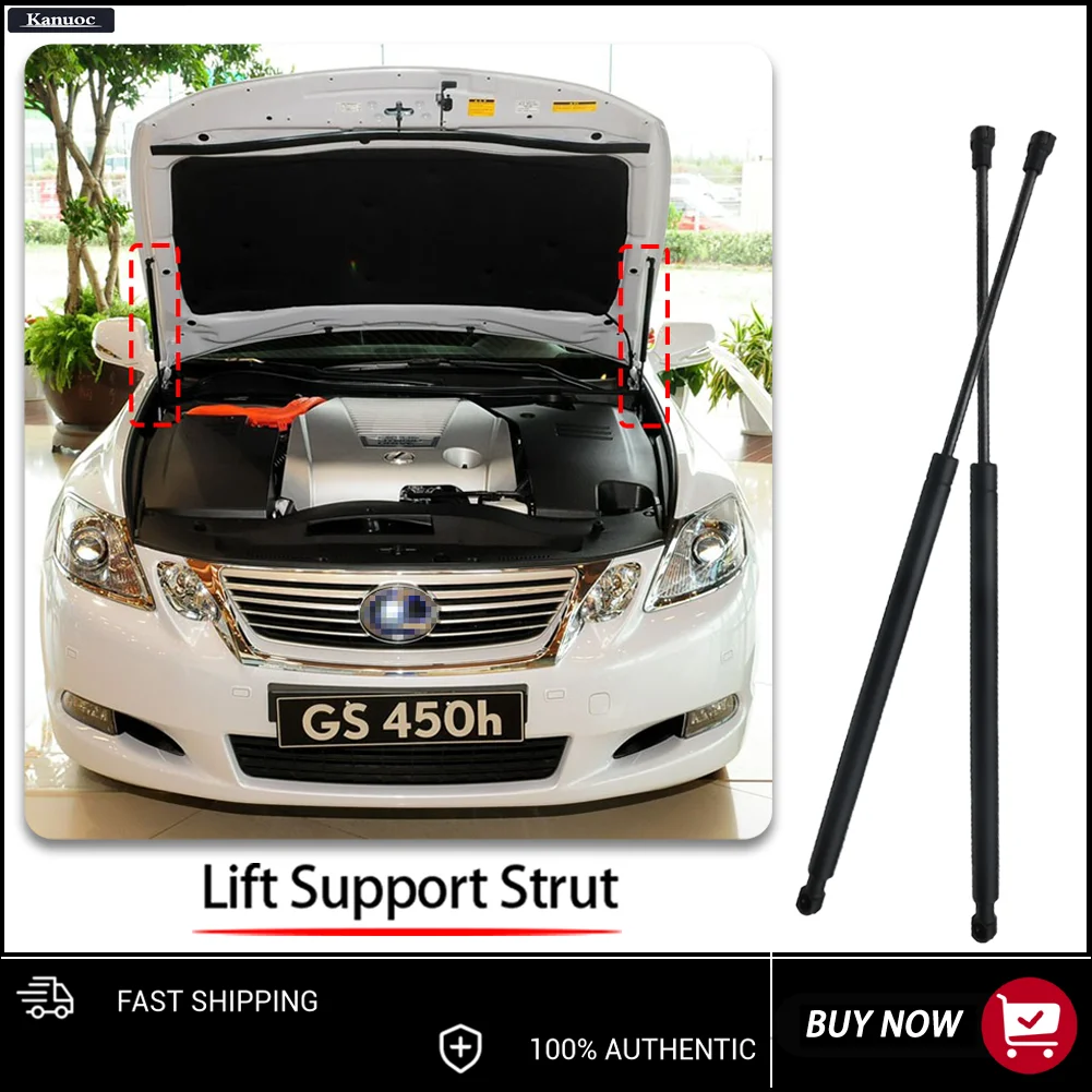 

For Lexus GS300 350 350h 430 450h 460 2005-2012 2Pcs Car Hood Gas Struts Front Hood Lift Support Struts
