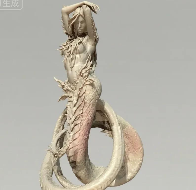 

Overall heights 60mm 80mm 100mm Resin model beauty figure kits colorless and self-assembled 3D Printing TD-7600/3D