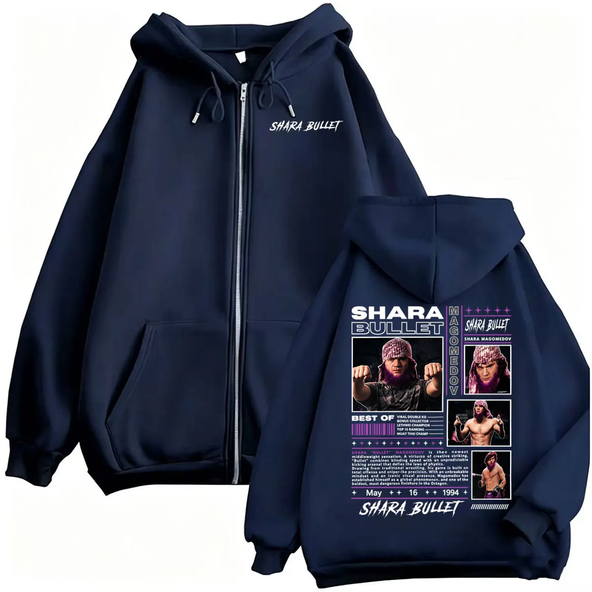 Shara Magomedov Shara Bullet Cover Zipper Hoodies Men Women Harajuku Classic Sweatshirt Jacket Long Sleeve Cardigan Hoodie Coats