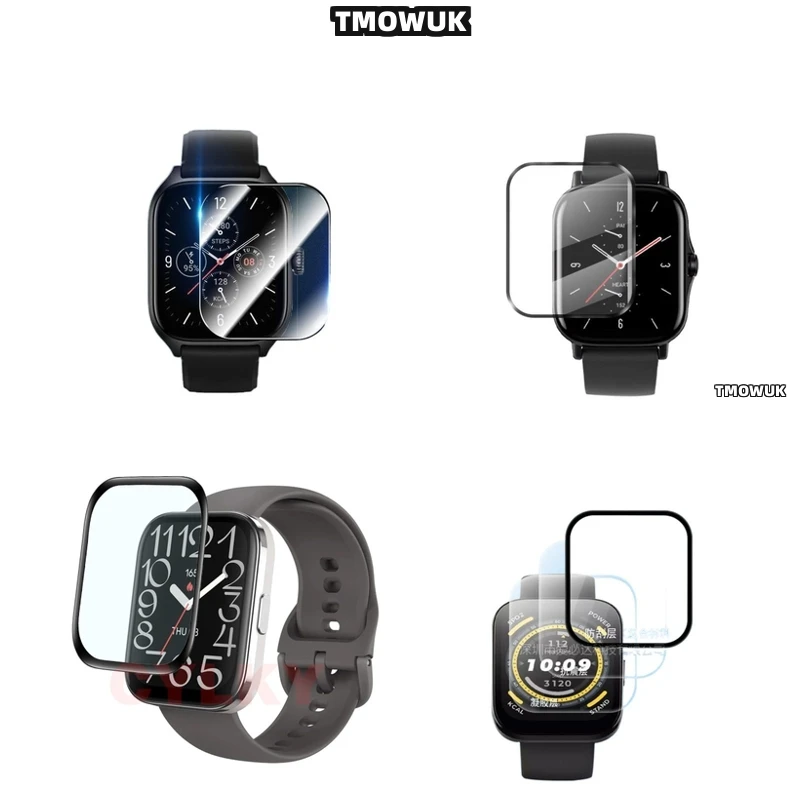 

For Amazfit BIP 3 5 6 U Pro Active Unity GTS 2E 2 3 4 MINI - UV - Resistant Soft Flexible Screen Protective Film - 3D Curved Ful