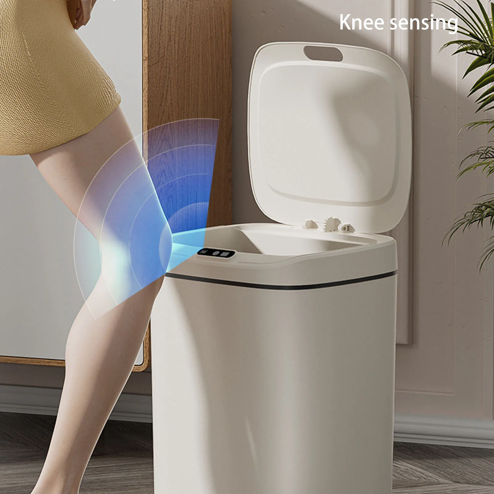 Bathroom Automatic Trash Can Battery Powered Prevent Smell Easy To Clean Automatic Motion Sensor Rubbish Can for Living Room