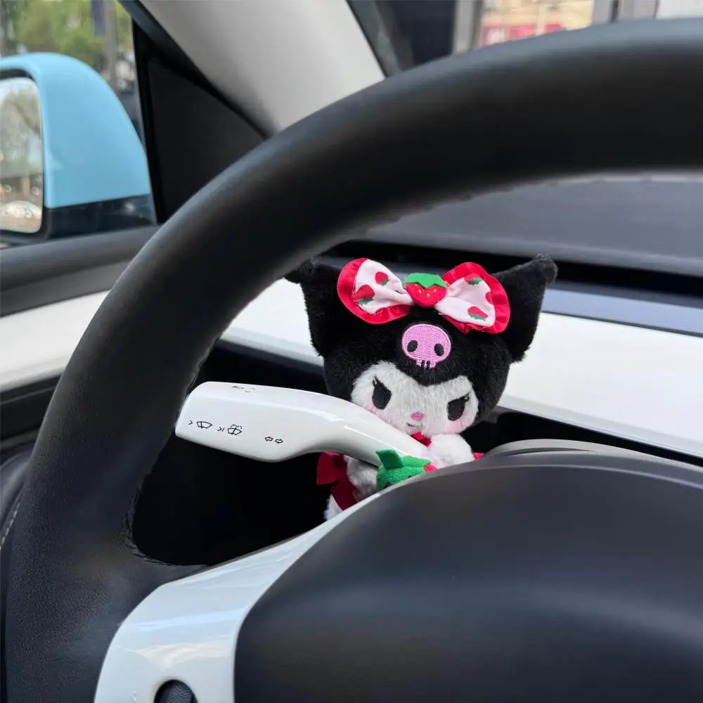 Kawaii Melody Kuromi Hello Kitty Anime Sanrio Plush Doll Car Wiper Turn Signal Pendant Auto Decoration Accessories Girl Toy Gift