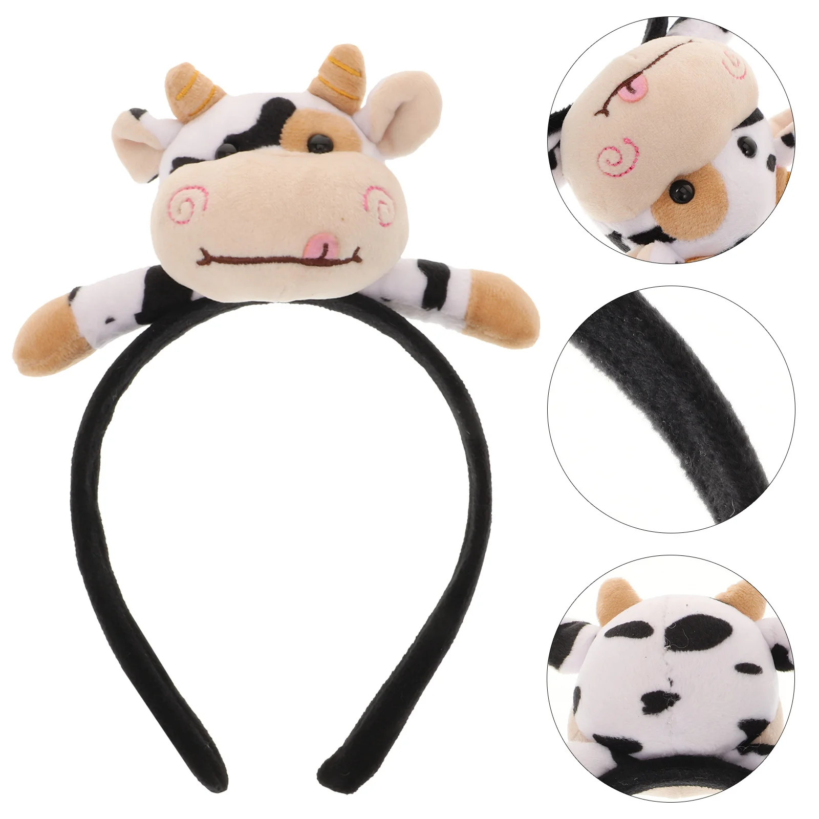 

2Pcs Funny Ox Horn Hair Hoops Spring Festival Party Headband New Year Costume Photography Props Hair Hoops Party Headdress