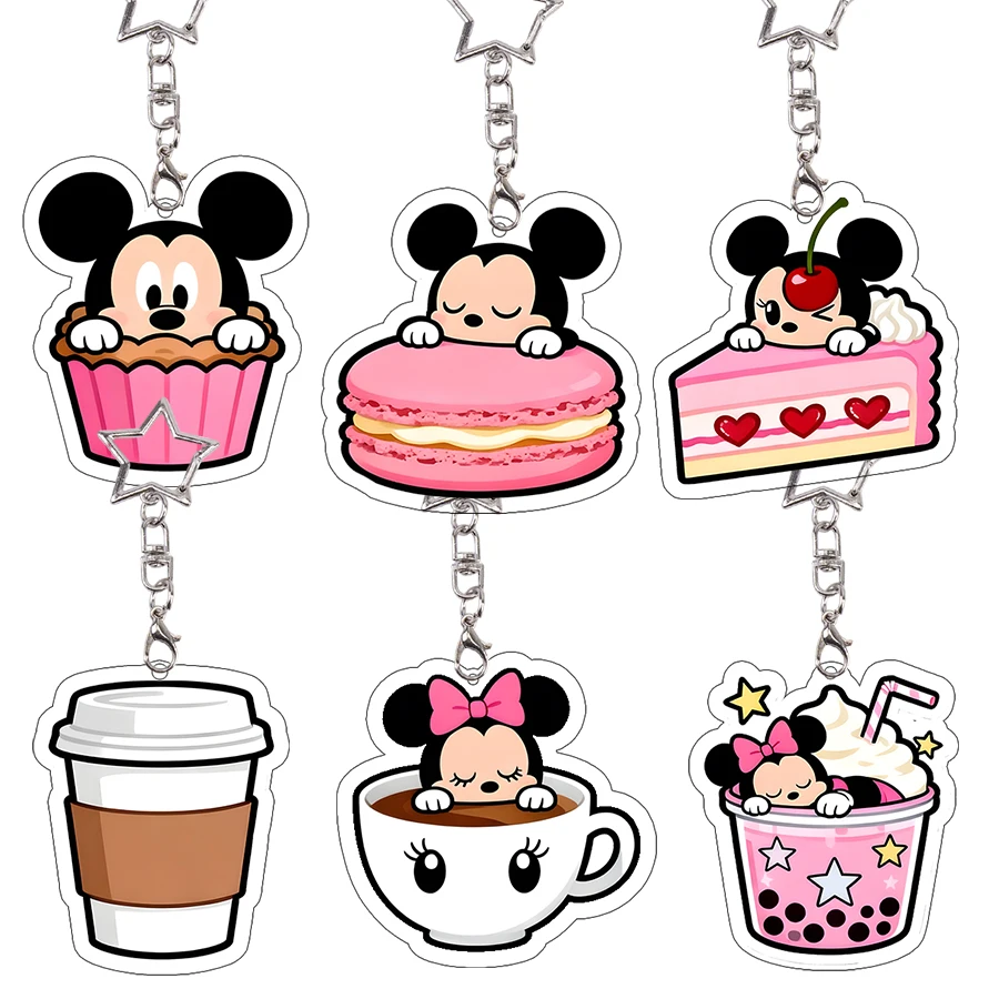 

Acrylic Keychain Minnies Exquisite Student Bag Decoration Accessories Pendant Kawaii Cupcake Keyring Birthday Gift