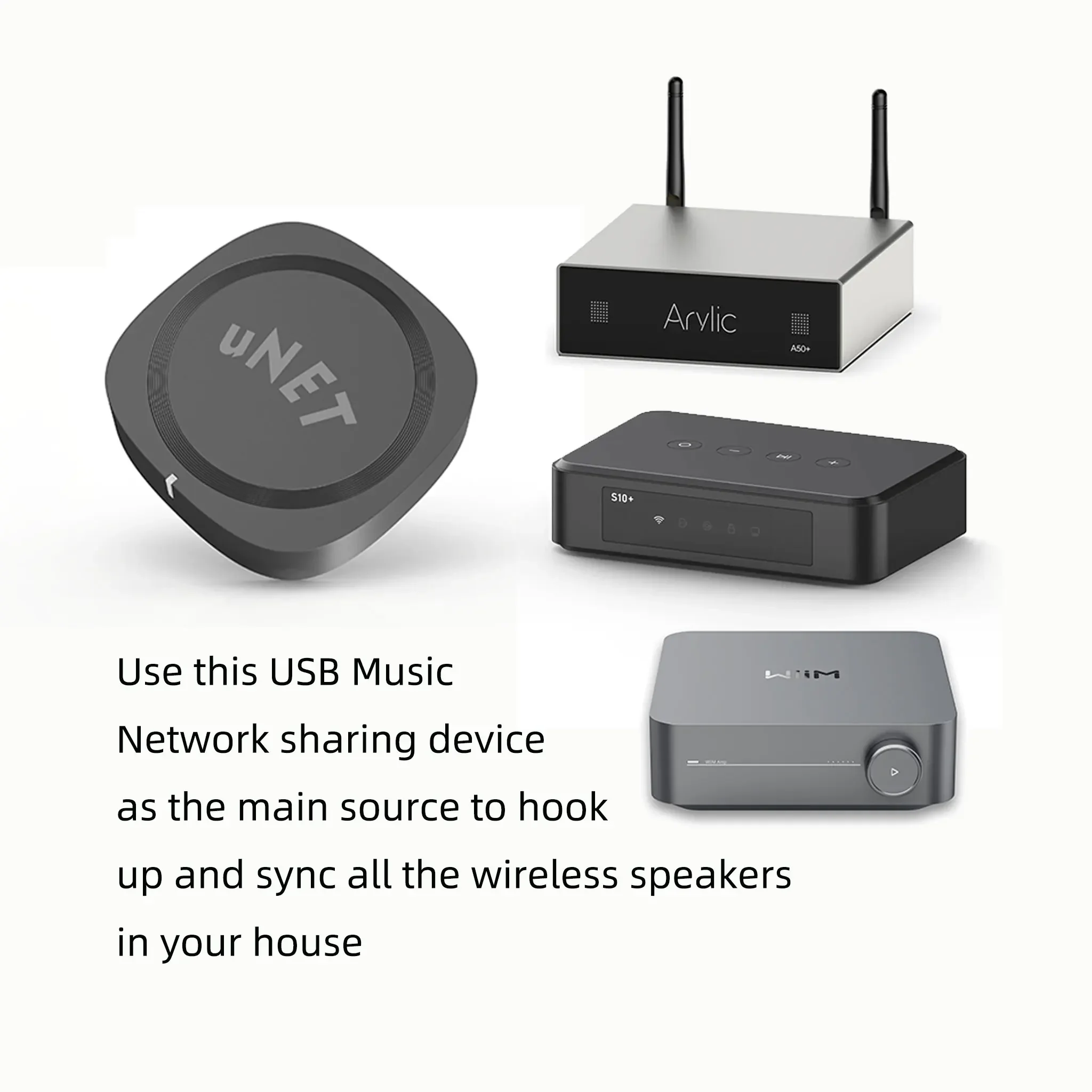 Audiocast uNET - USB Music Network Sharing Device USB work for wiim Arylic for Seamless Streaming Across Your Home Audio System