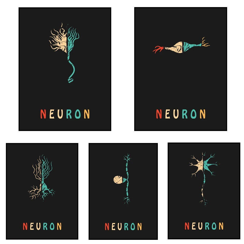 Neuroscience Art Posters Cognitive Biology Art Nervous System Drawing Neuron Art Clinic Wall Art Office Gift Printables