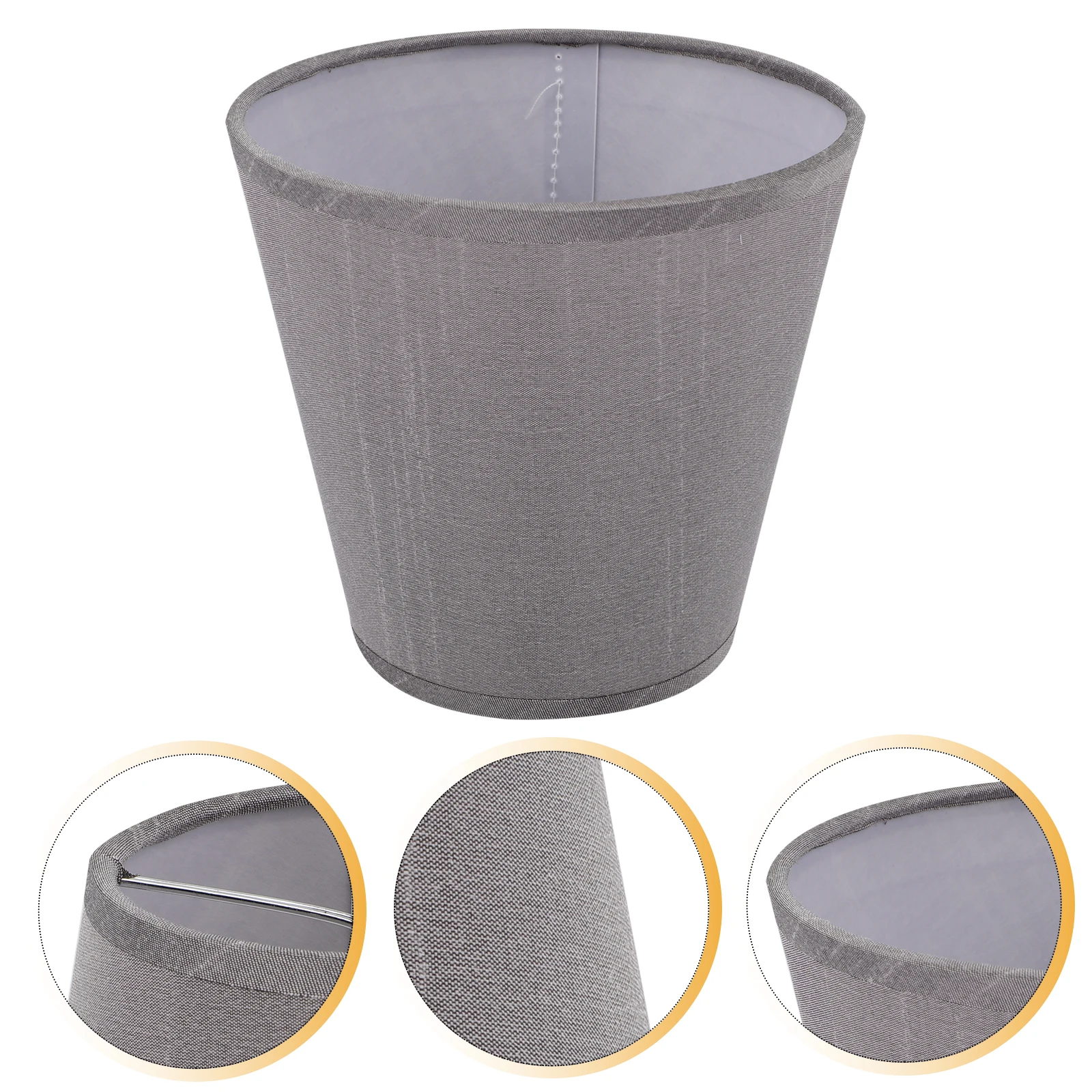 

3 Pcs Lamp Shades Fabric Cloth Lampshade Small Cylindrical Black Dark Grey Shade Cover for Bedroom Living Room Table Lighting
