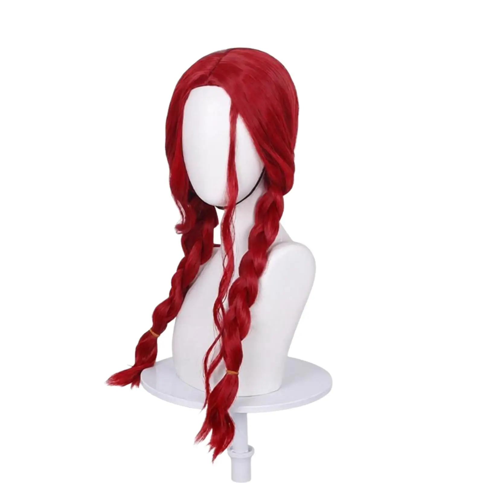 Red Cosplay Wig Movie Girl Red Long Double Braid Wig Heat Resistant Synthetic Hair Halloween Costume Wig