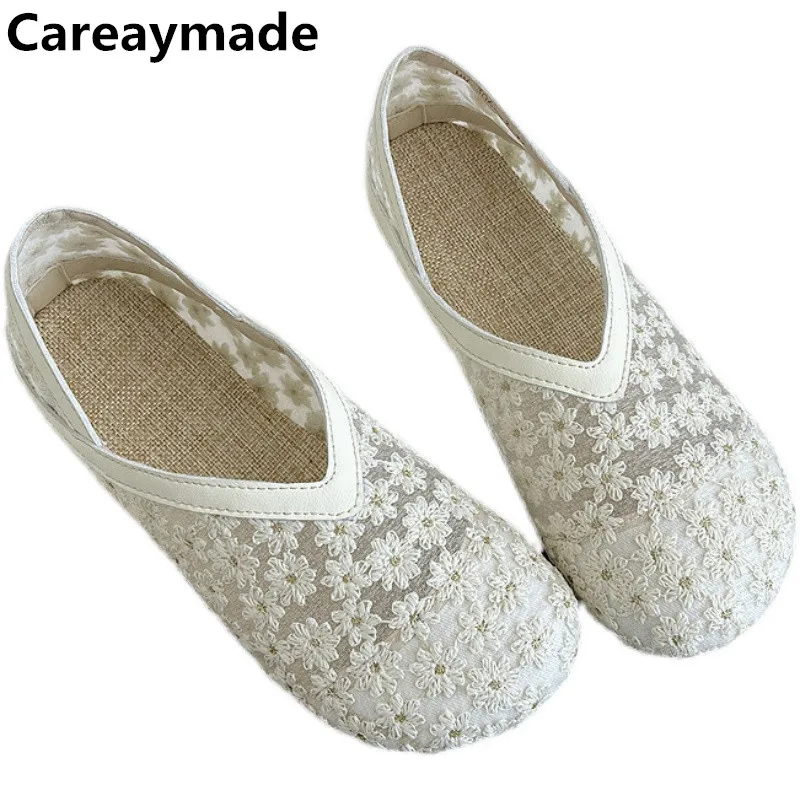 

Careaymade-Linen Summer Women Sandals Breathable Mesh Shoes for Leisure Fisherman Shoes Shallow Mouth Lazy Women's Shoes