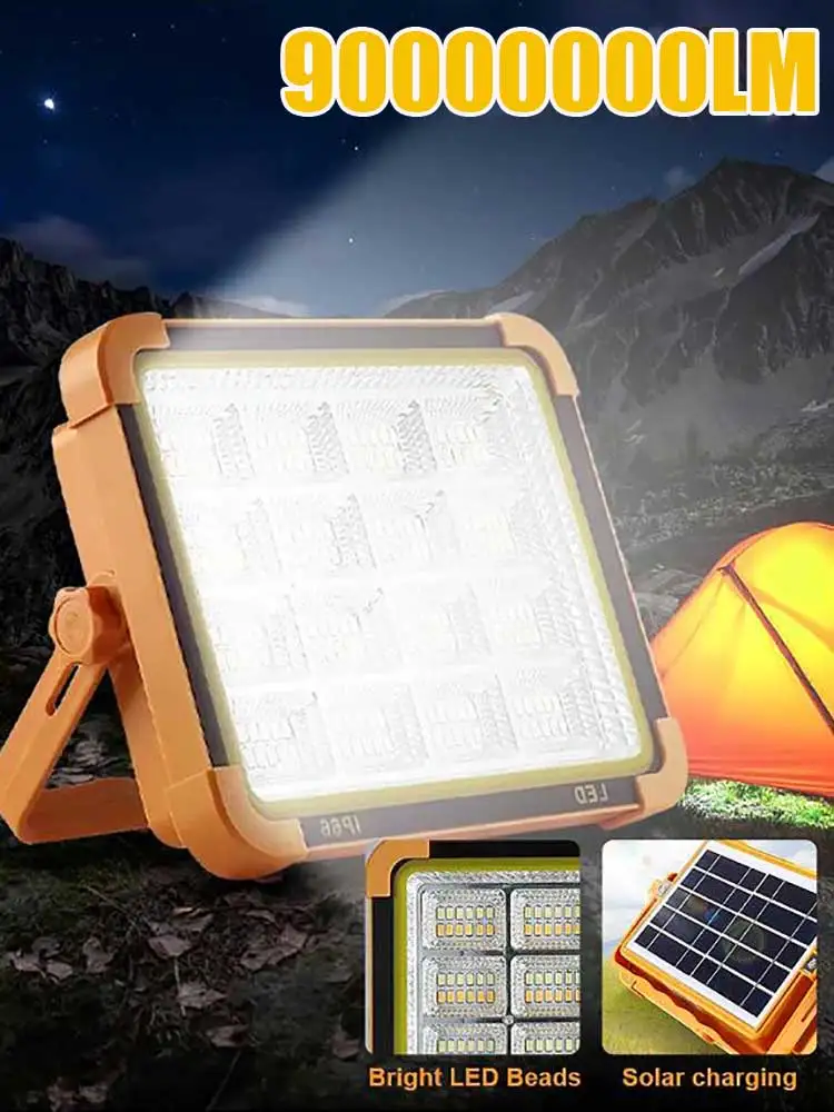 recarregavel portatil solar led flood light tent light lanterna mercado noturno de emergencia lampada de acampamento ao ar livre novo 5000w 01