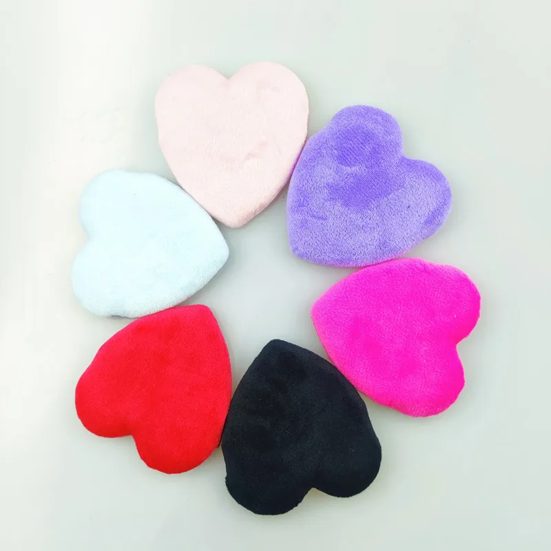 6pcs Reusable Love Heart Shape Velvet Powder Puff Face Makeup Sponge Cosmetics Soft Cotton Face Washable Sponge Puff