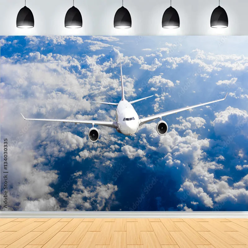 

Blue Sky Clouds Air Plane Birthday Party Photography Backdrops Baby Adults Portrait Photocall Photo Studio Background PA-01