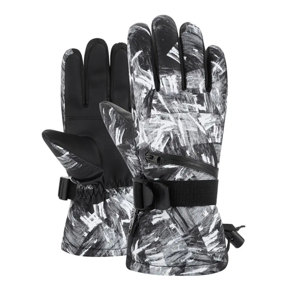 

1 Pair Outdoor Sports Winter Gloves Printed Full Finger Soft Waterproof Anti-slip Skiing Gloves Touchscreen Gloves Dropshipping