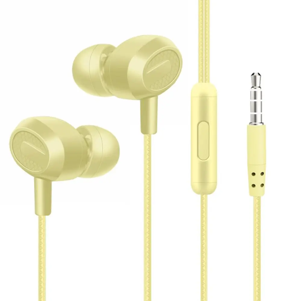 3.5mm Wired Earphones Universal In-ear Headphones Subwoofer Stereo Sports Earphone With Mic Noise Cancelling Earbuds Earphones